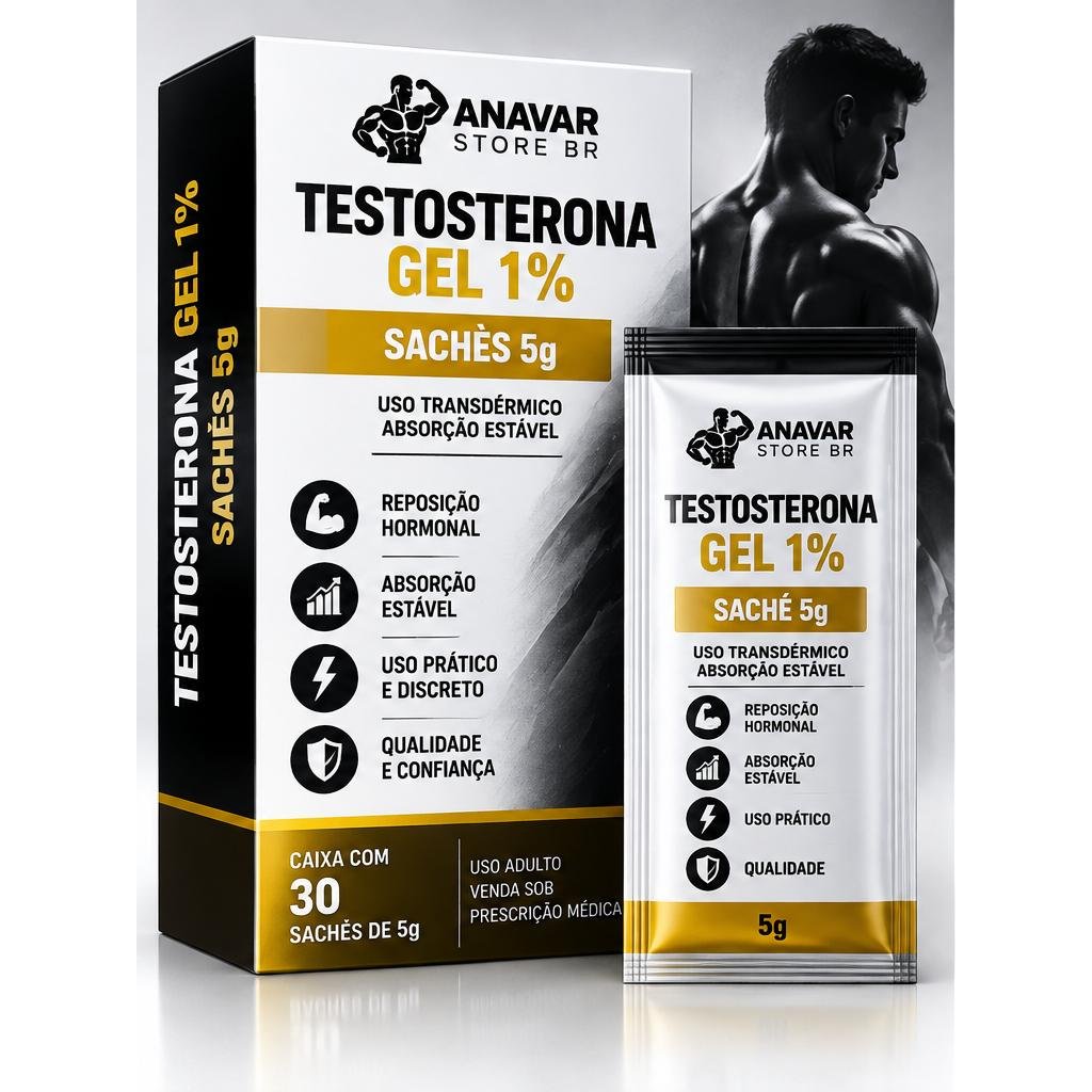 Testosterona Gel 1% – Sachês 5g (Caixa com 30 unidades)