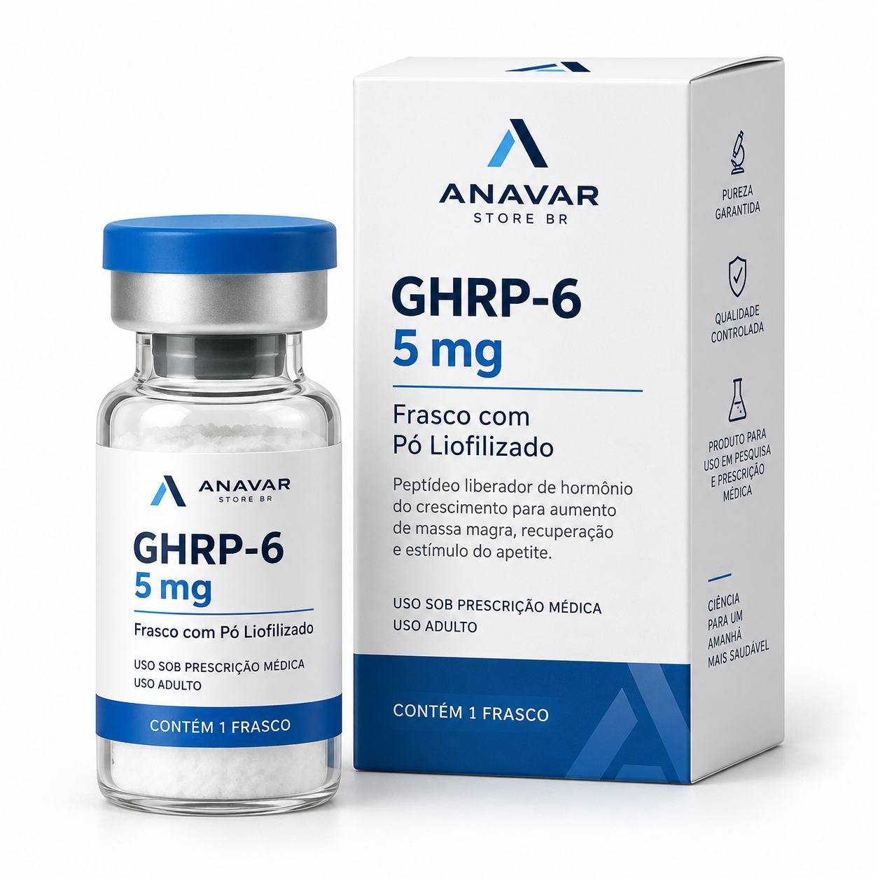 GHRP-6 5mg – Frasco com Pó Liofilizado