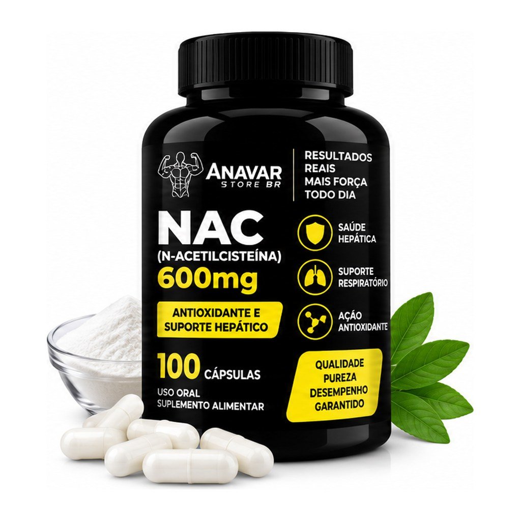 NAC (N-Acetilcisteína) 600mg 100 cápsulas – Pote