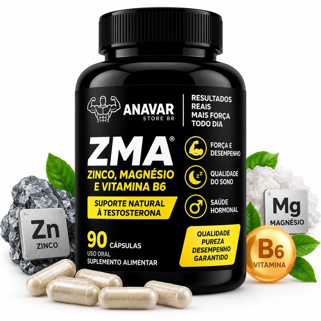 ZMA (Zinco, Magnésio, Vitamina B6) 90 cápsulas – Pote