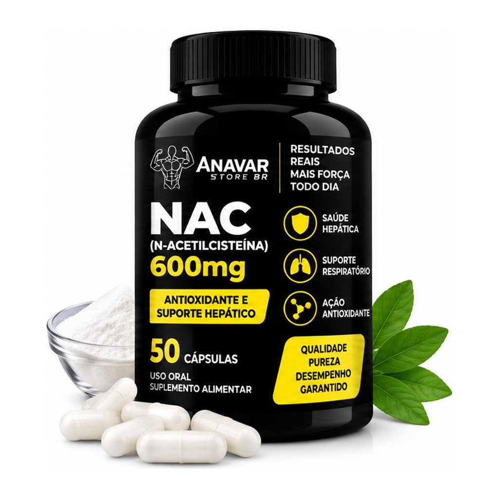 NAC (N-Acetilcisteína) 600mg 100 cápsulas – Pote